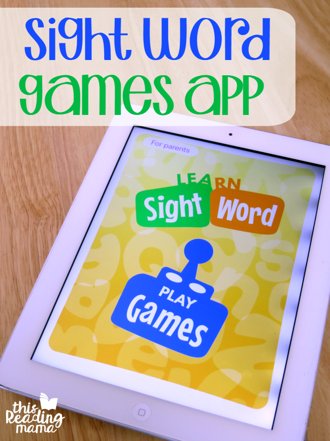 Sight Word Games App from This Reading Mama - customize sight word lists for each player!