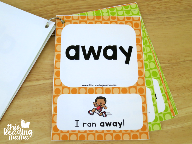 level 1 and level 2 sight word sentence cards combined