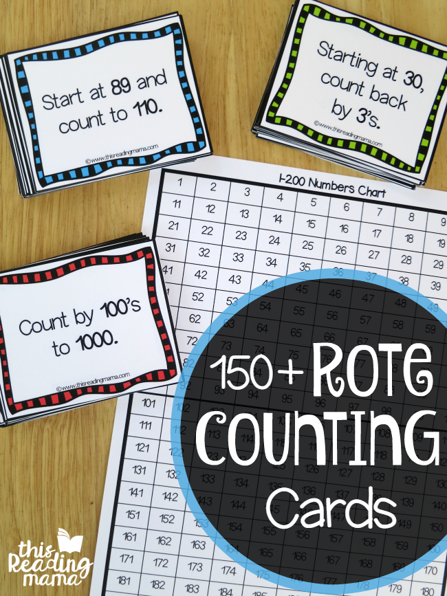 150 Free Rote Counting Cards - This Reading Mama
