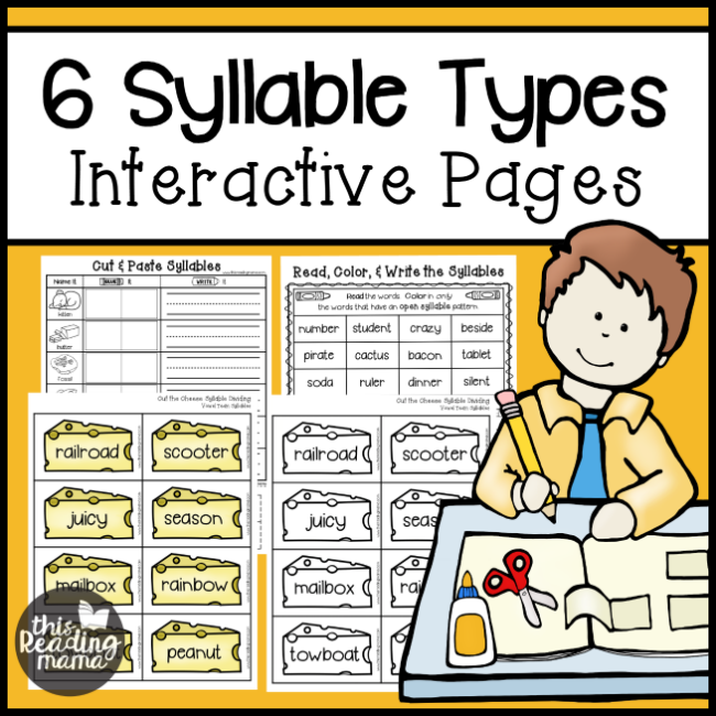 6 Syllable Types Interactive Pages - This Reading Mama