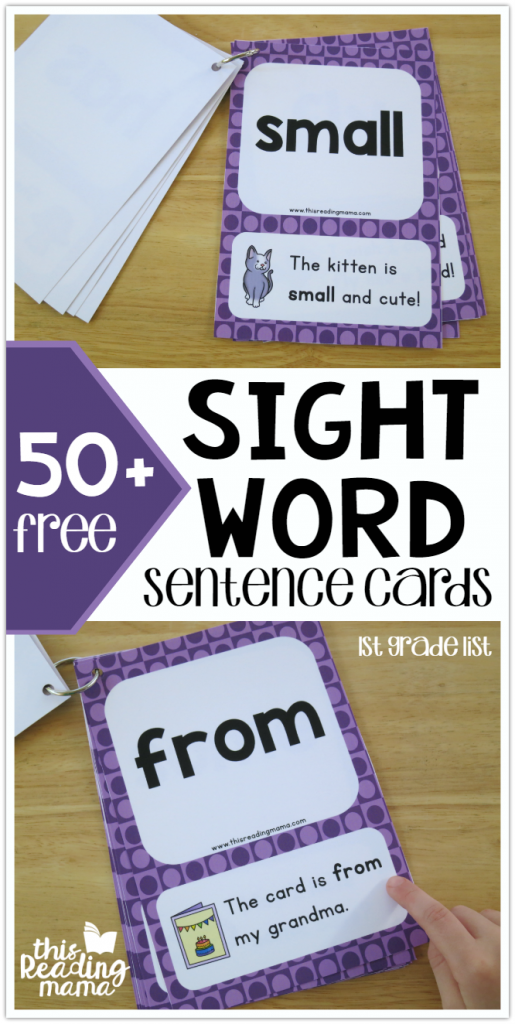 First Grade Sight Word Sentence Cards - FREE - This Reading Mama