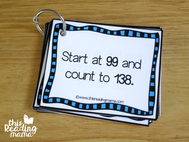 rote counting cards - make a flip book