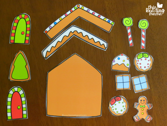 gingerbread house math game pieces for each player