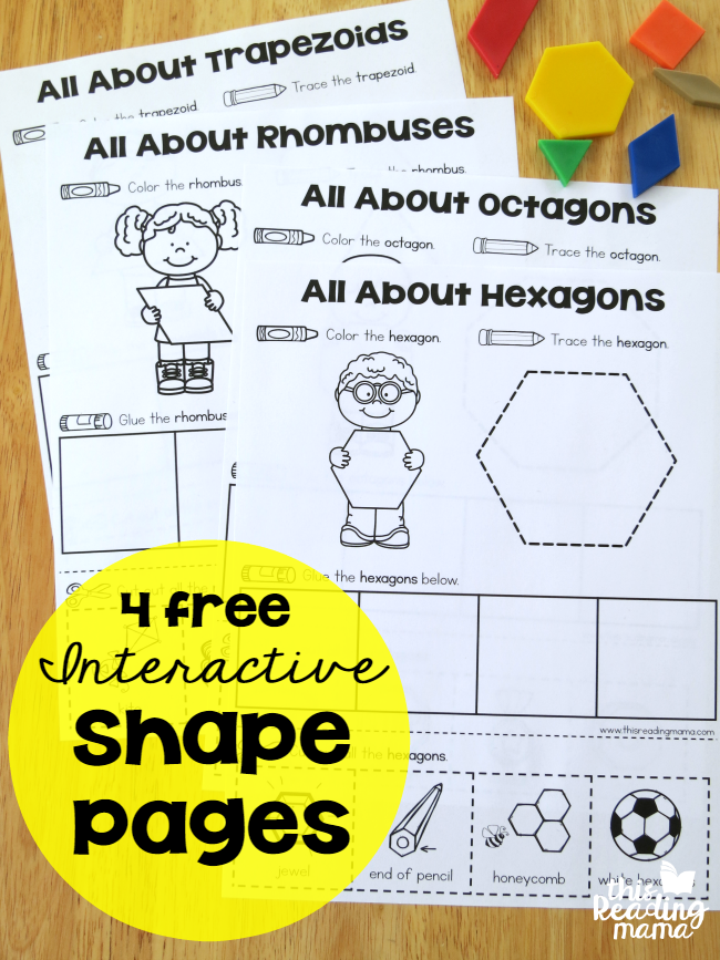 4 FREE Interactive Shape Pages - This Reading Mama
