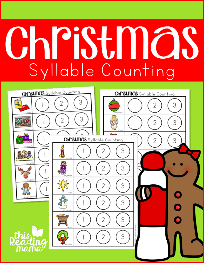 Christmas Syllable Counting Dot Pages - This Reading Mama