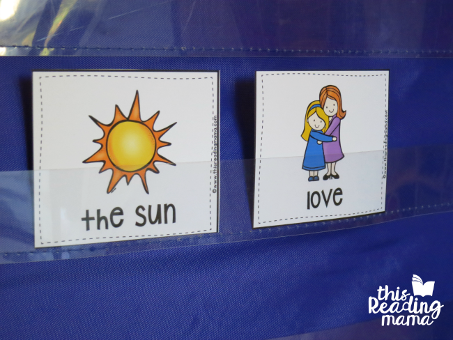 two extra wants vs needs picture cards - sun and love