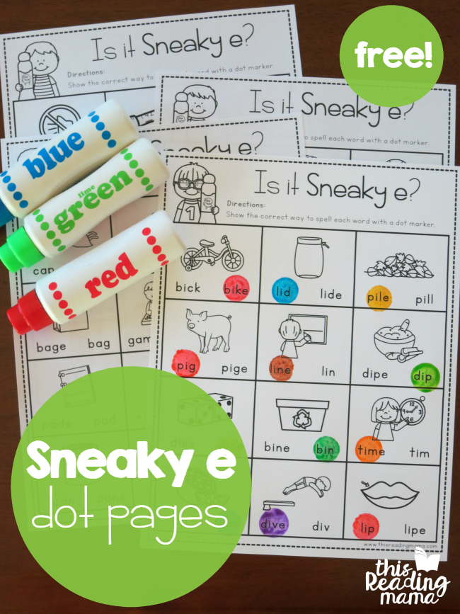FREE Sneaky e Dot Pages - This Reading Mama