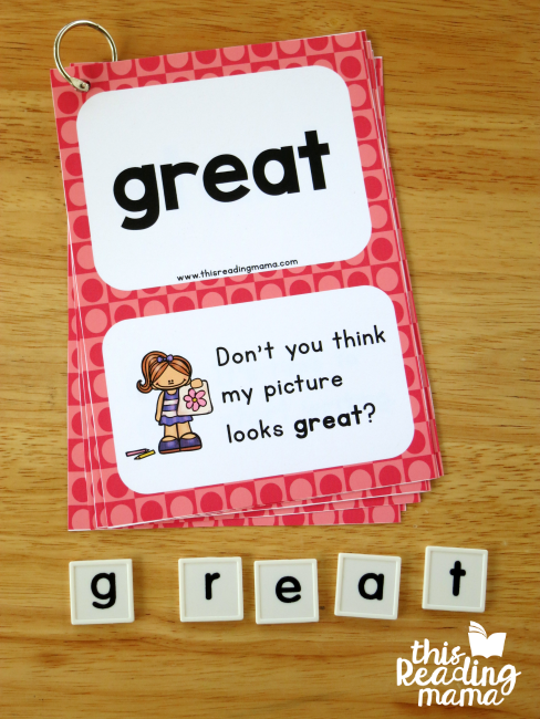 spelling sight words with letter tiles