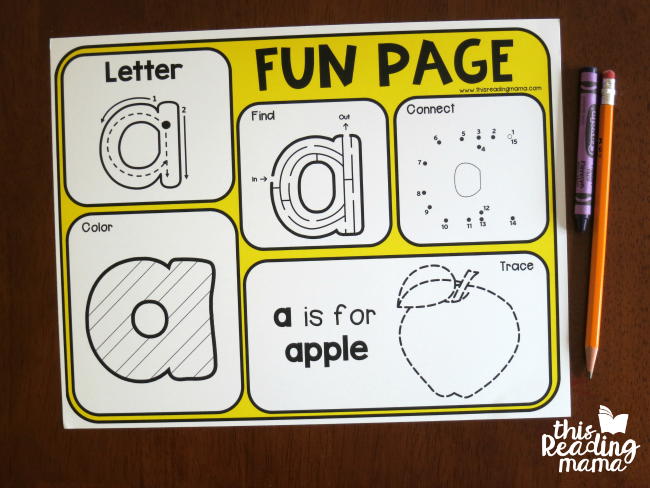 Alphabet Fun Page for Letter a - This Reading Mama