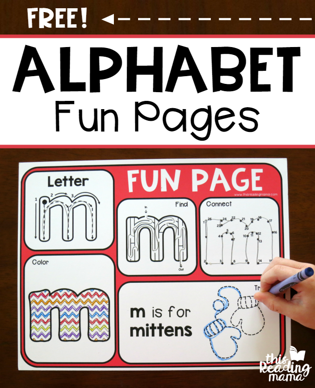 FREE Alphabet Fun Pages - a fun alternative to handwriting pages - This Reading Mama