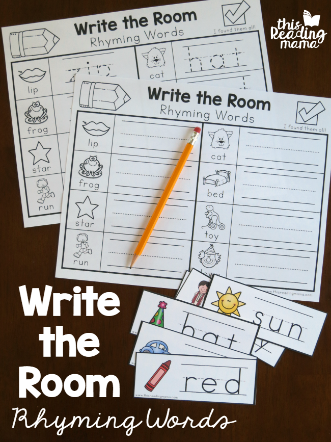Write the Room with Rhyming Words - free - This Reading Mama