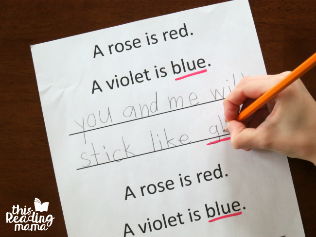 finishing the Valentine poem with this own rhyme