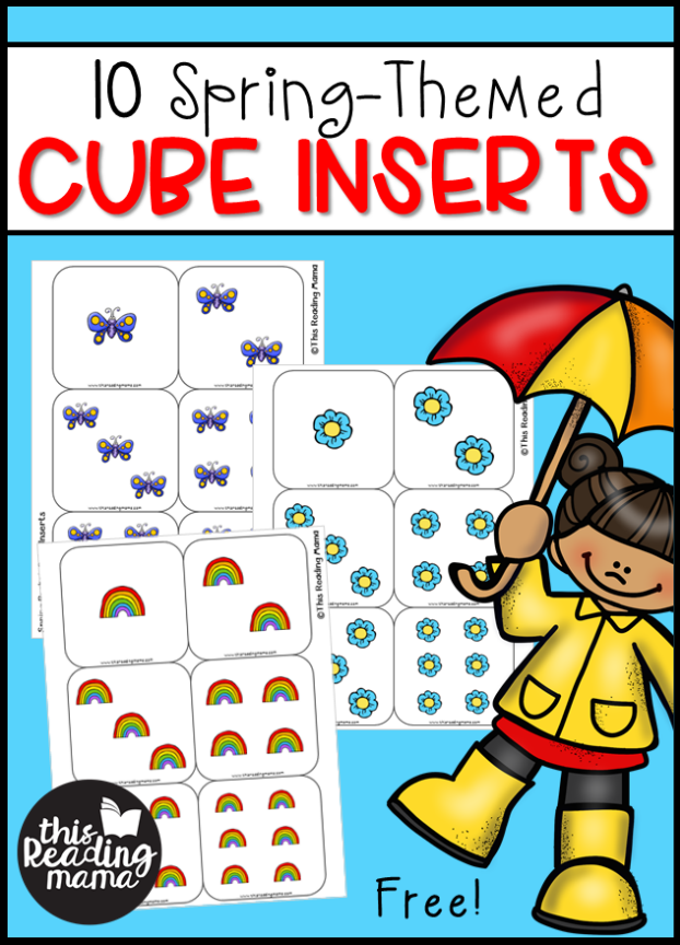 Spring Themed Pocket Cube Inserts {FREE} - This Reading Mama