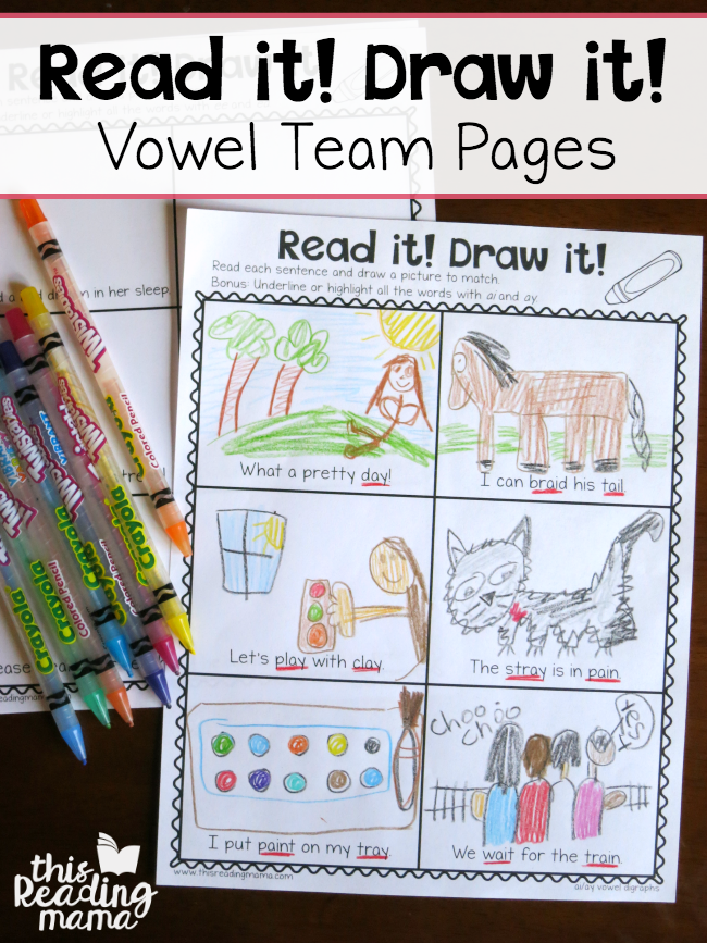 Vowel Team Read and Draw Pages ~ This Reading Mama