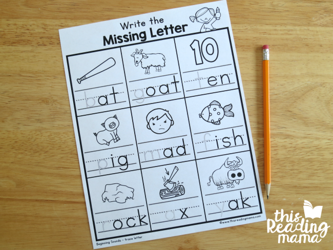 beginning sound worksheet with letters kids can trace