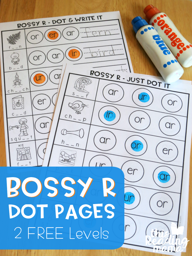 Bossy R Dot Pages ~ 2 Levels of Learning