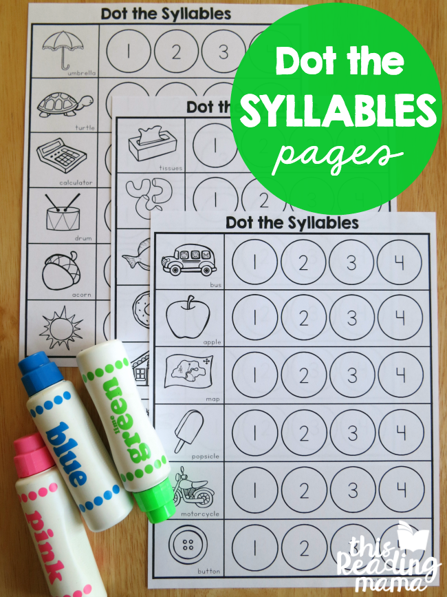 Syllables Worksheet - Dot the Syllables - This Reading Mama