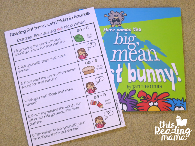 using the multiple phonics sounds chart when reading