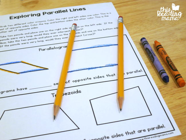 using pencils to learn about parallel lines