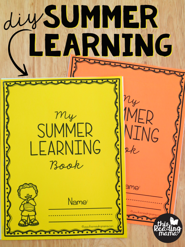 DIY Summer Learning Workbooks - free printable front and back cover- This Reading Mama
