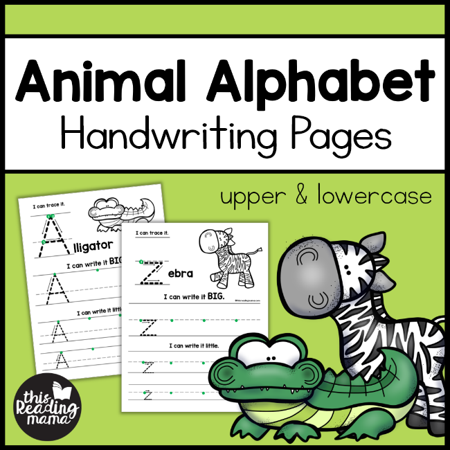 Animal Handwriting Pages - This Reading Mama
