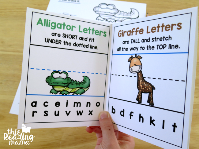 animal alphabet letter formation simple folding book