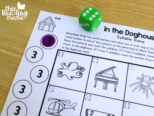print and play syllable game - in the doghouse winner