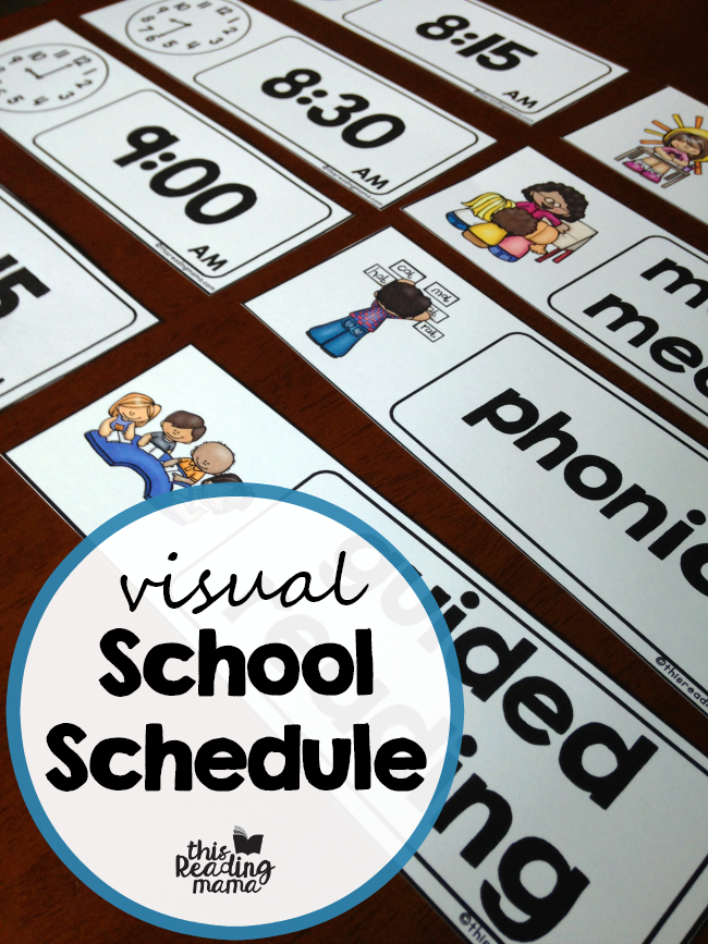 Free Visual School Schedule Cards - great for classroom or homeschool use - This Reading Mama