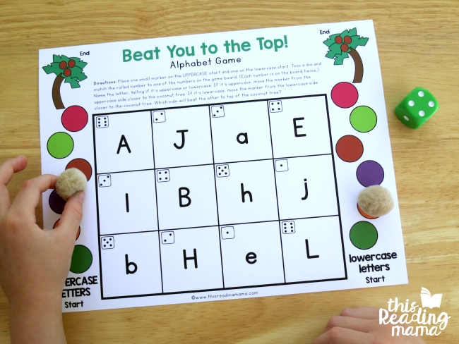 moving the coconut to the coconut tree - Chicka Chicka Boom inspired editable alphabet game