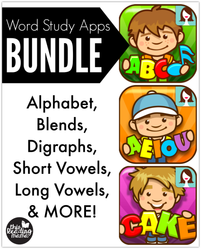 Word Study Apps BUNDLE - Alphabet, Short Vowels, Long Vowels, and MORE! - This Reading Mama