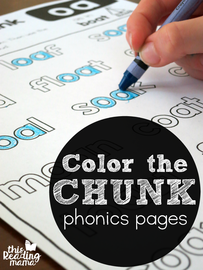 Free Color the Chunk Phonics Pages - helping learners read by chunks - This Reading Mama