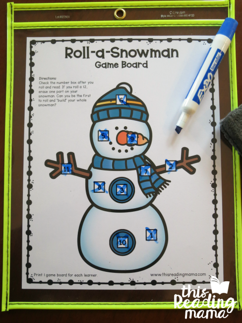 winner of snowman sight word game