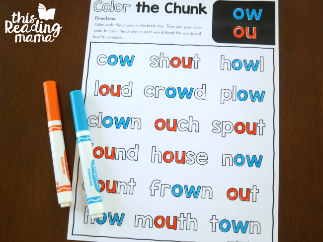 Diphthong Color the Chunk Mixed Review - This Reading Mama