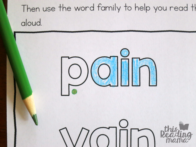 draw a green dot to start reading at the beginning of the word