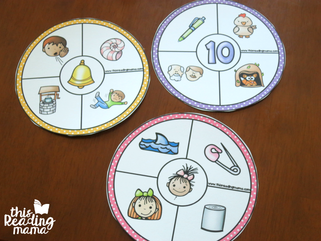 rhyming wheels - great for kids that struggle with rhyming words