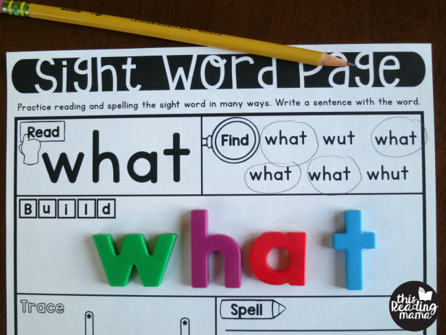 building sight words with magnetic letters