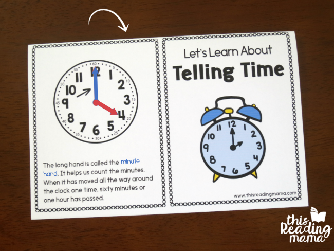 folding the printable telling time books is easy