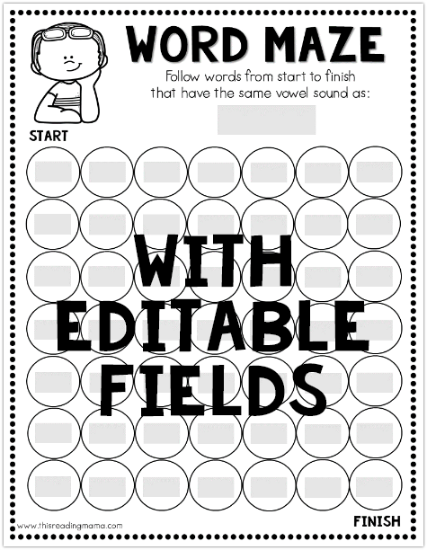 Editable Sight Word Maze for Summer Learning