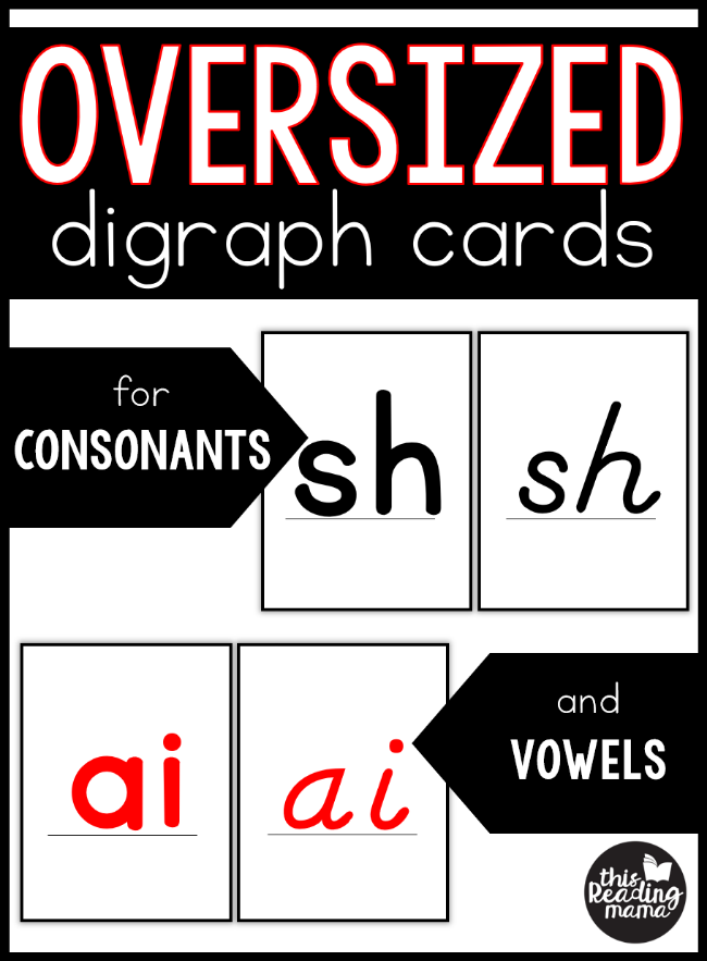 Oversized Digraph Cards for Consonants and Vowels - This Reading Mama