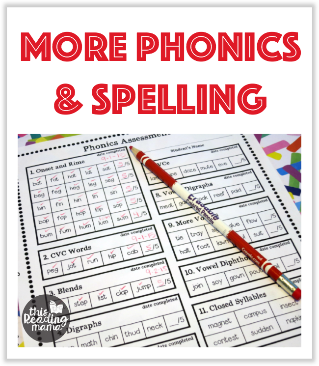 More Phonics and Spelling Printables from This Reading Mama