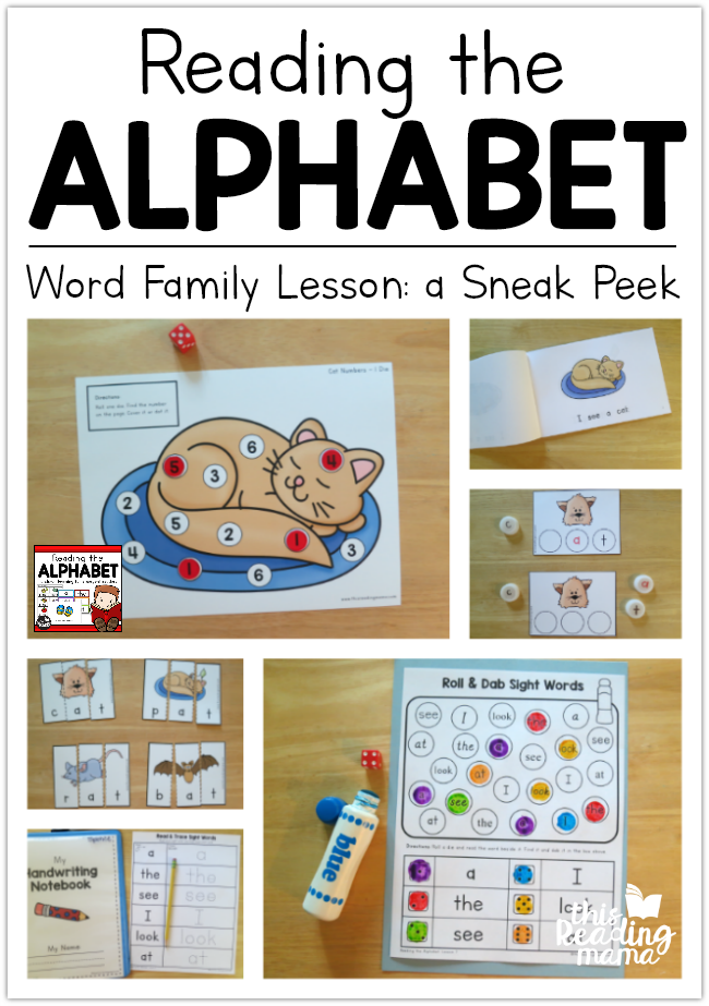 Reading the Alphabet Word Family Lessons - a Sneak Peek - This Reading Mama