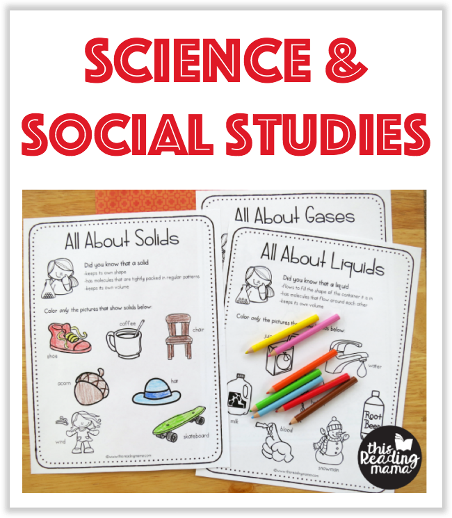 Science and Social Studies Printables from This Reading Mama