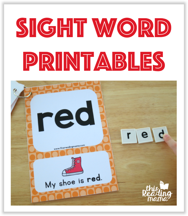 Sight Word Printables from This Reading Mama