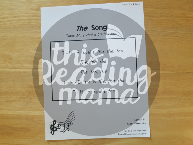 Sight Word Songs sung to the tune of a familiar song