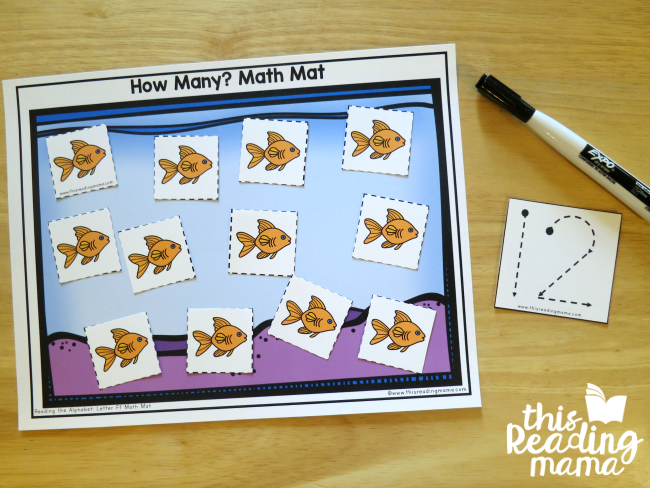 Tracing Number Cards can be used with How Many? Math Mats from Reading the Alphabet