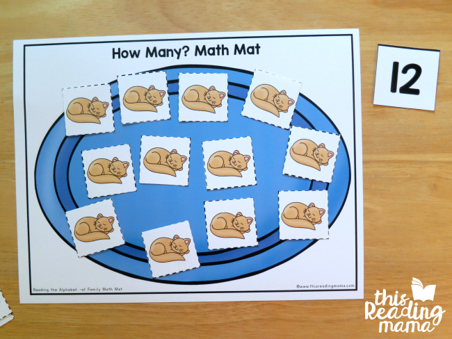 How Many? Math Mat - count the cats on the mat