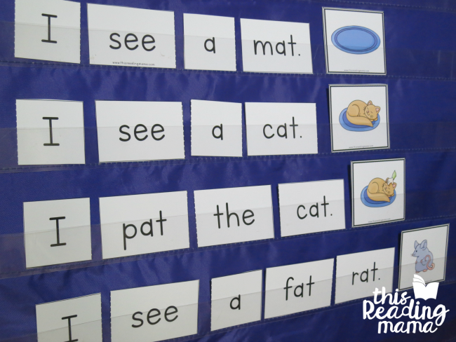 Pocket Chart Reader from Reading the Alphabet Lesson 7