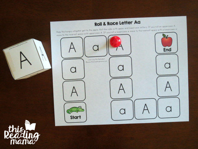 Roll and Race Letter Game Board from Learning the Alphabet