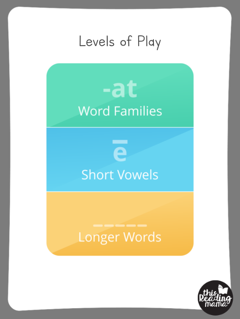 Short Vowel Sorting App - levels of play