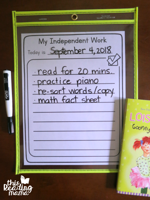 example of older homeschool work pages